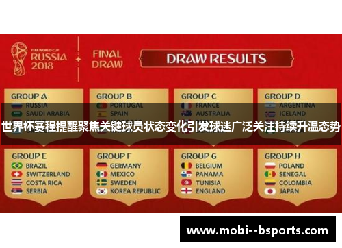 世界杯赛程提醒聚焦关键球员状态变化引发球迷广泛关注持续升温态势